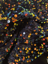 Load image into Gallery viewer, Black Velvet with Blue/Green/Gold Sequin