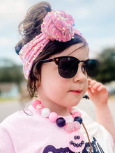 Load image into Gallery viewer, Pink velvet with purple/gold sequin