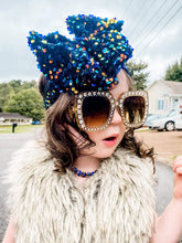 Load image into Gallery viewer, Black Velvet with Blue/Green/Gold Sequin