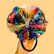 Load image into Gallery viewer, Reversible Rainbow Sequin (no stretch for head wraps)
